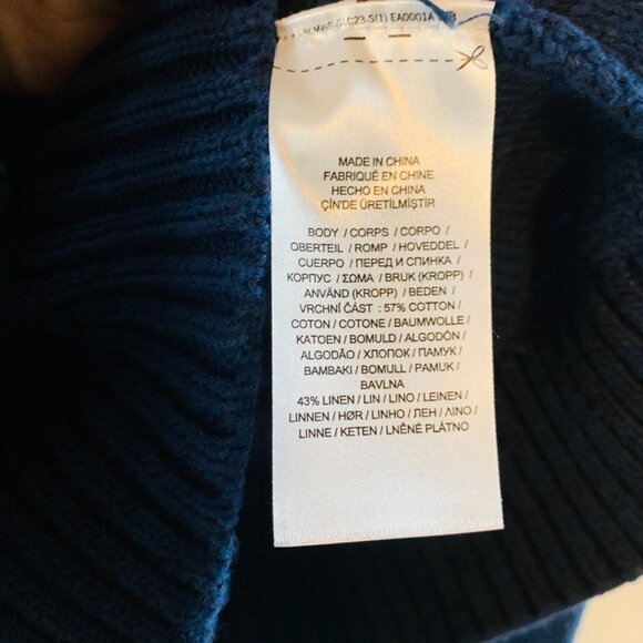 Lauren Ralph Lauren Blue Ombré-Stripe Cotton-Linen Sweater | Medium - Picture 3 of 8